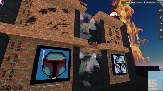 Outside one of UB's Galleries in his Web3d Metaverse: the 'Far Far AwayGallery'